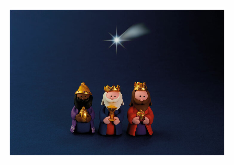Weihnachtskarte: Die heiligen drei Könige