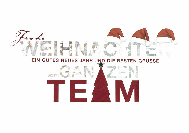Weihnachtskarte: Vom Team