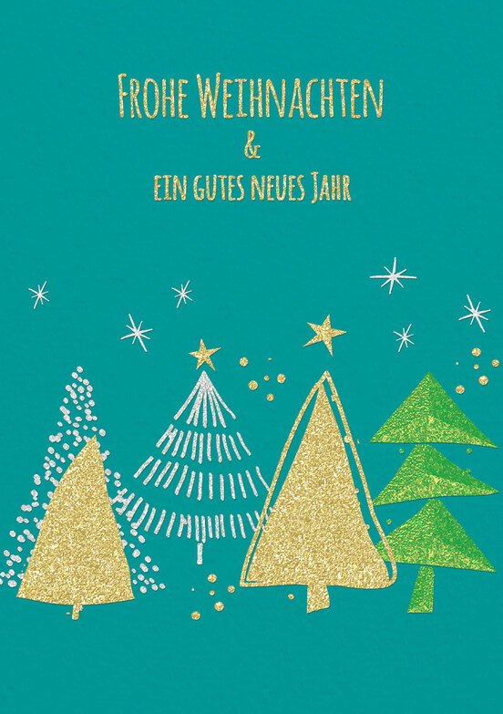 Weihnachtskarte: Im grünen Wald