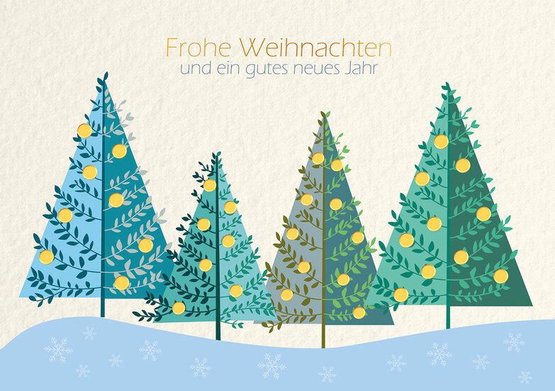 Weihnachtskarte: Bäume und Äste