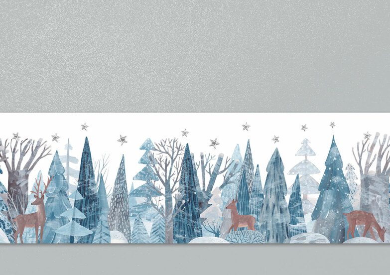 Weihnachtskarte: Tiere im Wald