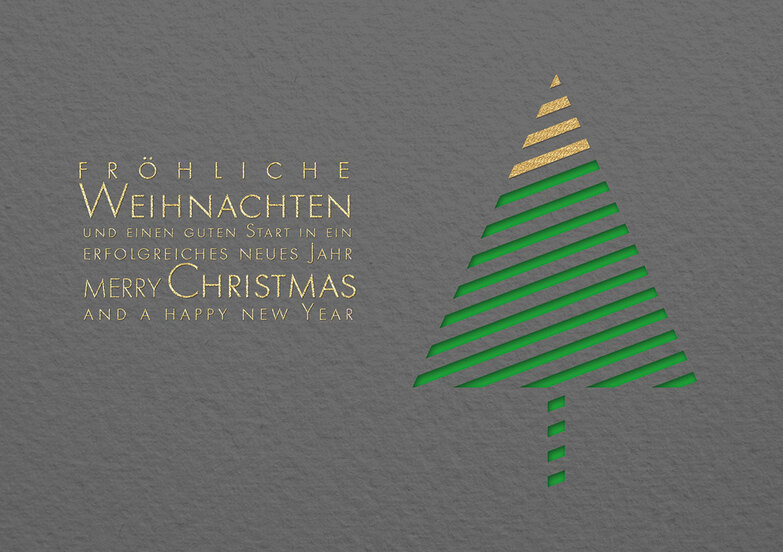 Weihnachtskarte: Linientreu - Grün