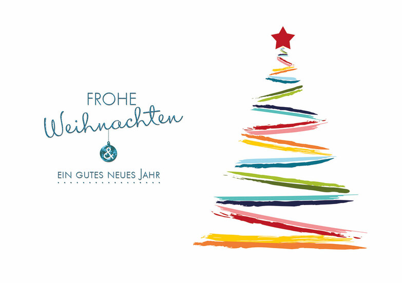 Weihnachtskarte: Streifenbaum