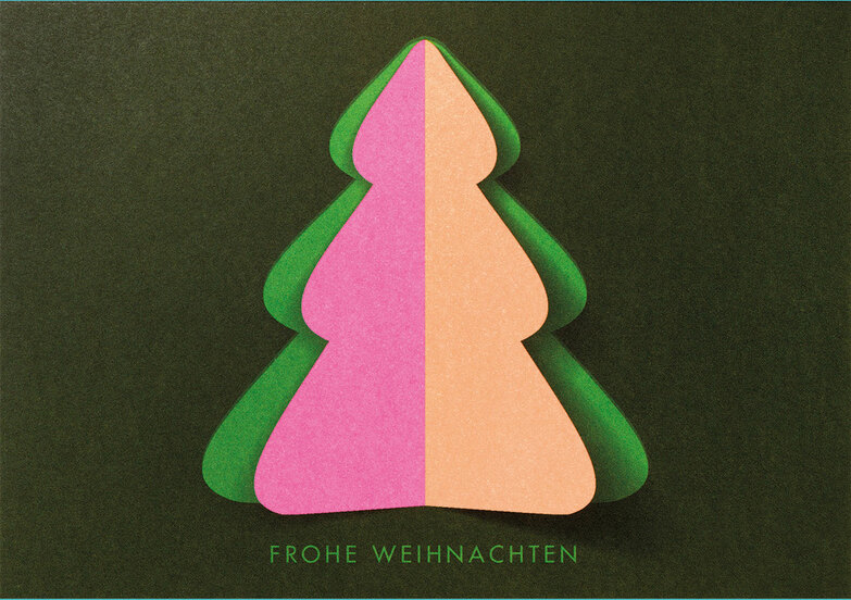 Weihnachtskarte: Faltbar - NEON